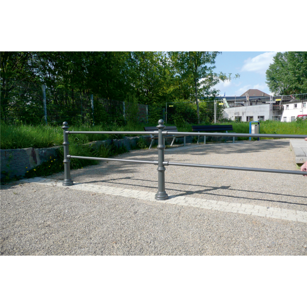 Dekorativ puller i aluminium | serie 495.01B | Tv�rstang St�lr�r � 33,7 mm, l�ngde: 2000 mm, varmgalvaniseret og lakeret antracitgr� (metallisk gr�) Tv�rstang, inkl. aluminiumsforbindelsessokler til lige vandret position